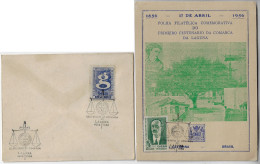 Brazil 1956 Souvenir Card + Cover Centenary Of The District Of Laguna Commemorative Cancel Sword And Scales Of Justice - Briefe U. Dokumente