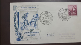 P) 1954 SPAIN, III PHILATELIC EXHIBITION SPORTY, 10TH ROLLER HOCKEY WORLD CHAMPIONSHIP, EUCHARIST, CIRCULATED TO BUENOS - Andere & Zonder Classificatie