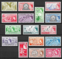 BERMUDA 1953-62 Queen Elizabeth II, Bradbury Wilkinson Printings,Flower,Boat,Map,Ship,Bird,Coin,Horse,Bore,MNH(**)RARE - Bermuda