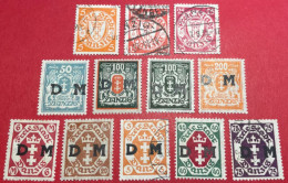 DANZICA 1921-1922 - NEW & USED - OVERPRINTED "DM" - Servizio