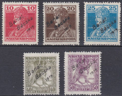Hongrie Banat Bacska 1919 N° 19-23 Mi 20-24 Roi Charles IV Et Reine Zita (J23) - Banat-Bacska