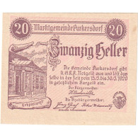 Autriche, Purkersdorf, 20 Heller, Mairie, 1920, 1920-05-30, SPL, Mehl:FS 801a - Oesterreich