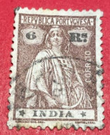 INDIA PORTOGHESE 1913-1925 - CERES - STRIPPED PAPER - India Portoghese