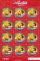 Lote 2022-27P, Colombia, 2022, Pliego, Sheet, Navidad, Christmas, Circular Stamp, Refractive Effect - Colombie