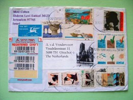 Israel 2001 Registered Cover To Holland / Birds / Mozart Music / Nature Reserve / Archaeology / Environment - Briefe U. Dokumente