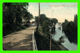 OTTAWA, ONTARIO - RIDEAU CANAL AND DRIVEWAY - TRAVEL IN 1911 -  VALENTINES MEZZOGRAPH - - Ottawa