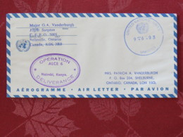 Canada 1993 Cover From Troops In Nairobi - United Nations (UNOSOM) Mission In Somalia (CFPO-BPFO) To Ontario - Storia Postale