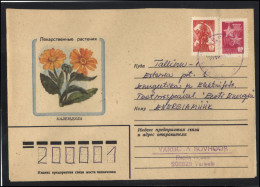 RUSSIA USSR Stationery USED ESTONIA AMBL 1269 VARBOLA Flora Plants Herbs Calendula - Non Classés