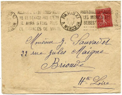 PARIS XI  R MERCOEUR 1927 Propagande De Sauvons Les Meres Et Les Bebes....50c Semeuse - 1921-1960: Modern Period