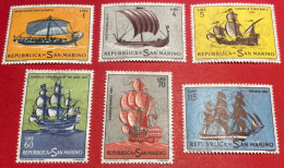 1963 REPUBBLICA DI SAN MARINO - NAVI STORICHE - 6 VALORI - Neufs