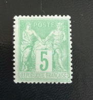 1898 5c Vert-jaune Type II Yvert 106 * MH - 1898-1900 Sage (Type III)