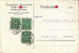 GERMANY - POSTKARTE PF.4X3  FROM "TRIER *16.10.22* TO TORINO (ITALY) - Other & Unclassified