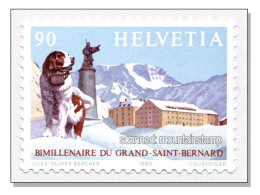 Switzerland 1989 (B18) Sankt Bernhard Pass Mont Vélan 3727m Chien Dog Hund Cane Mountains Berge Montagnes MNH ** - Nuevos