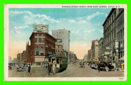 UTICA, NY - GENESEE STREET NORTH FROM BUSY CORNER - ANIMATED OLD CARS - PUB. BY WM JUBB CO INC - - Utica