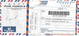 Hong Kong 1994 Tsimshatsui Speed Post EMS With Label Customs Checked Cover - Briefe U. Dokumente