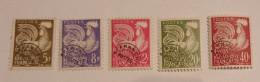 5 Timbres Préoblitérés COQ  - N° 107-109-111-113-116 - 1953-1960