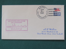 USA 1992 Cover From Ship USS Constellation In Mission In Desert Storm To Texas - Flag - Cartas & Documentos