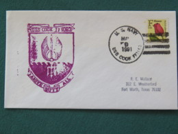 USA 1991 Cover From Ship USS CooK In Mission In Desert Storm To Texas - Flower - Storia Postale