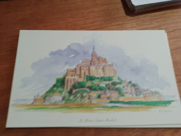 145 // Reproduction Aquarelle 28 X 17 CMS   / LE MONT SAINT MICHEL - Aquarelles