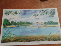 145 // Reproduction Aquarelle 28 X 17 CMS   / La Loire NON LOIN DE GENNES - Acquarelli