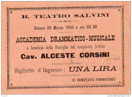 1895  BIGLIETTO D'INGRESSO TEATRO SALVINI - Tickets D'entrée