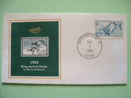 USA 1984 America Duck Stamps - Hunting Tax - 1954 Ring-necked Ducks - Brieven En Documenten