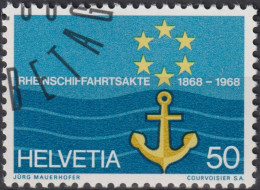 1968 Schweiz ° Zum: CH 460, Mi: CH 890, Rheinschiffahrtsakte - Usati