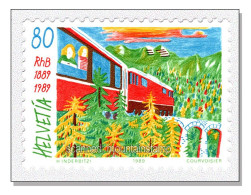 Switzerland 1985 (B18) 100 Years RHB Rhätische Bahn Rhaetian Railway Einsenbahn Trans Chemin De Fer Ferrovia MNH ** - Ongebruikt