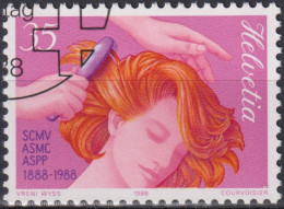 1988 Schweiz ° Zum: CH 759, Mi: CH 1365, 100 Jahre Coiffeur - Meister - Verband - Usati