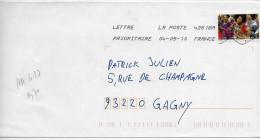 FRANCE  AA 417 De 2010/ Contre Les Violences Faites Aux Femmes/Chanteuses Sur Longue Enveloppe Entière OBL. 2010 / - Lettres & Documents