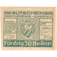 Autriche, Ulmerfeld, 50 Heller, Blason, 1920, 1920-09-30, SUP, Mehl:FS 1089Ia - Oesterreich