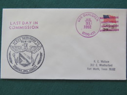 USA 1992 Cover From Ship USS Dahlgren In Mission In Desert Storm To Texas - Flag - Storia Postale