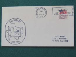 USA 1992 Cover From Ship USS Dallas In Mission In Desert Storm To Texas - Flag - Covers & Documents