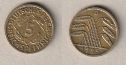 00849) Deutschland, Weimar, 5 Reichspfennig 1925D - 5 Renten- & 5 Reichspfennig