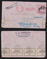 Argentina 1939 CONDOR Meter Censor Airmail Cover To HANNOVER Forwarded To MANNHEIM Germany - Storia Postale