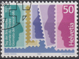 1987 Schweiz ° Zum: CH 751, Mi: CH 1352, 50 Jahre  Tag Der Briefmarke - Usati