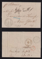 Argentina 1870 Cover BUENOS AIRES BPO British Post Office Via LONDON To NEW YORK USA - Briefe U. Dokumente