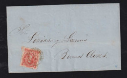 Argentina 1869 Cover 5c ROSARIO X BUENOS AIRES - Covers & Documents