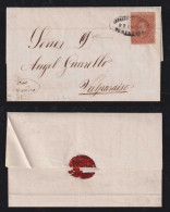 Argentina 1865 Cover 5c MENDOZA X VALPARAISO Chile - Storia Postale