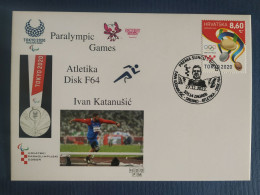 Croatia 2022 Paralympic Games Tokyo 2020 Ivan Katanušić Discus Throw Athletics Silver Medal Stationery & Postmark - Summer 2020: Tokyo