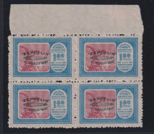 Argentina Mi# 346 ** MNH Block Of 4 Green Zeppelin 1930 Overprint 1,80P - Unused Stamps