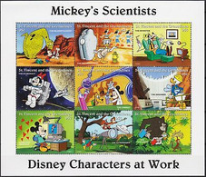 St. Vincent 1996 Disney Scientifique Espace Dinosaure Dam Singe Gorille Sht MNH - Andere & Zonder Classificatie