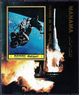 Manama 1972 Voler Dans L'espace Fusée Lune Astronautes M S Imperf MNH - Otros & Sin Clasificación