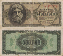 Greece 500000 Drachmai 1944 P-126a Banknote Europe Currency Grèce Griechenland #5104 - Griekenland