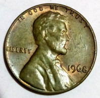 USA, Lincoln Cent, 1968, Philadelphie, Agouz - 1959-…: Lincoln, Memorial Reverse