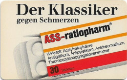 Germany - Ratiopharm 1 - ASS-Ratiopharm - K 0110 - 08.1990, 20U, 42.000ex, Used - K-Serie : Serie Clienti
