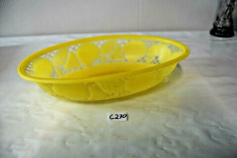 C270 Ancien Plat à Fruits - Jaune Vintage - Plastique - Jugendstil / Art Déco