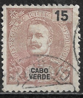 Cabo Verde – 1898 King Carlos 15 Réis Used Stamp - Islas De Cabo Verde