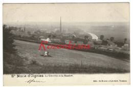 La Glacerie Et La Sambre Ste Sainte Marie D' Oignies Usine Verrerie TAMINES (Sambreville) CPA RARE Animee Namur Province - Sambreville