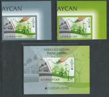 Azerbaijan 2016 EUROPA CEPT Think Green RARE IMPERFORATED Set And Block MNH - 2016